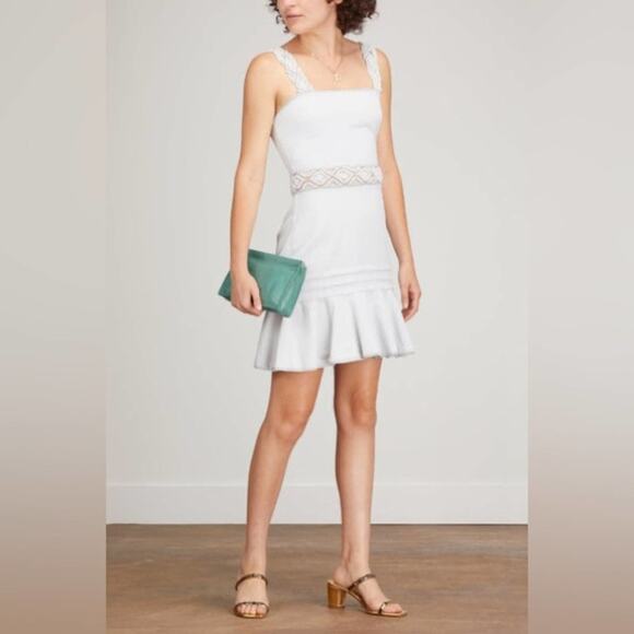 Jonathan Simkhai Flora Macrame Strap Mini Dress cotton - Picture 1 of 11